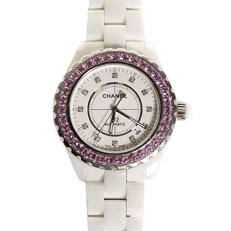 CHANEL Stainless Steel Ceramic Pink Sapphire Mother of Pearl 